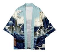 Veste Kimono Traditionnelle Japonaise Décontractée À Sept Manches, Manteau Ouvert sur Le Devant, Yukata Léger, Vêtements D'extérieur, Streetwear pour Hommes Femmes