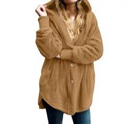 Veste Laine Bouillie Impermeable Blouson Sweat Manteau Femme Chaud Vêtement Vetement Hiver Costume Moumoute Capuche Amovible Femme Polaire Chaude Manteaux Hiver Chaud Polaire Gingembre L