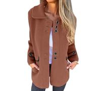 Veste Laine Bouillie Monteau Femme Hiver Chaud Manteau Cintré D'intérieur Saison Surdimensionné Grande Blouson Fausse Manteaux Women Sherpa Chic Manteau Marron Femme XL