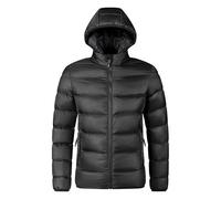 Veste légère et fine en coton avec capuche pour homme - Manteau d'hiver décontracté - Veste matelassée courte chaude, Noir , XL