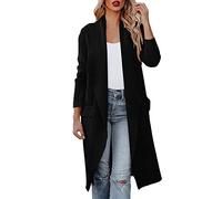 Veste Legere Femme Grande Taille - Femmes Casual Manches Longues Drapé Ouvert Devant Poches en Tricot Long Cardigan Vestes Pull Manteau Taupe