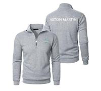 Veste Legere Homme à Zippée Aston mar-t.in, Blouson de Transition à Manches Longues, Trench Coat Homme Classique pour Casual Affaires, Sweats(Grey,XXL)