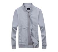 Veste Legere Homme Printemps, Blouson Aviateur Homme Fines Coup-Vent Col Montant Blouson Imperméable Veste De Travail Grande Taille avec Fermeture Éclair Mens Jacket Baseball