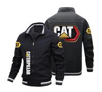 Veste légère pour homme Ca.ter-pillar, Veste à col montant pour homme Wild Design jacket, Pour hommes veste légère imperméable et respirante, Transition(Black,XL)