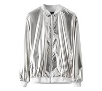 Veste légère pour Hommes idéale pour Printemps et Automne Style décontracté avec Design Ample pour Un Jeune et Moderne (Silver, XL)