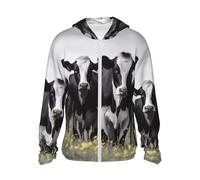 Veste légère UPF 50+ avec fermeture éclair intégrale - Protection solaire - Pour homme et femme - Manches longues - Noir et blanc - Chemises de soleil, noir, 3X-Large