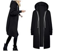 Veste longue en tricot pour femmeFemme Sweat à Capuche ZippéE décontractée Sweat-Shirt d'automne Hoodie Sport Zippé Manches Longues Veste Manteau Coupe-Vent Gilet Long Automne Poche Cardigan
