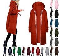 Veste longue en tricot pour femmeFemme Sweat à Capuche ZippéE décontractée Sweat-Shirt d'automne Hoodie Sport Zippé Manches Longues Veste Manteau Coupe-Vent Gilet Long Automne Poche Cardigan