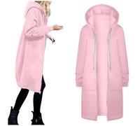 Veste longue en tricot pour femmeFemme Sweat à Capuche ZippéE décontractée Sweat-Shirt d'automne Hoodie Sport Zippé Manches Longues Veste Manteau Coupe-Vent Gilet Long Automne Poche Cardigan