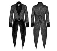 Veste Longue Gothique Homme Queue De Pie Vintage Veste Victorienne Steampunk Manteau Medieval Renaissance Redingote Tailcoat Deguisement Medieval Homme Adulte Halloween Carnaval Fête Cosplay