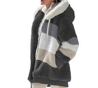Veste Longue Polaire Femme Sweatshirt Polaire Femmes avec Cordon Sweats à Capuche Femme Grande Taille Mode Décontractée Manteaux Épaissir Zippé Hoodie Femmes Automne Hiver Manteau à Manche Longue