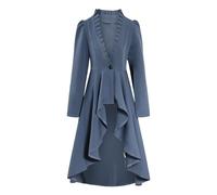 Veste longue rayée steampunk pour femme, automne, hiver, vintage, fête, frack, smoking, carnaval, Renaissance, victorien, gothique, manteaux longs victoriens Carnaval