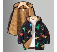 Veste/manteau matelassé à capuche imprimé, polyvalent et confortable pour enfants/jeunes garçons. Convient pour les déplacements, l'école, les loisirs, les voyages, les sports, le printemps/l'été/l'au