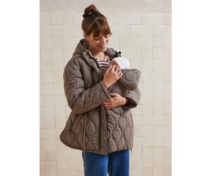 Veste manteau matelassée évolutive grossesse et post-grossesse taupe 36
