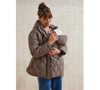 Veste manteau matelassée évolutive grossesse et post-grossesse taupe 48