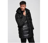 Veste matelassée à col montant et à capuche - Ombre - Pour Homme - Noir S