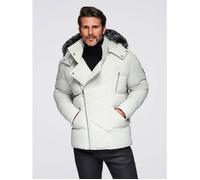 Veste matelassée coupe ramoneska avec capuche - Ombre - Pour Homme - Gris clair S