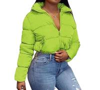 Veste matelassée courte chic à col montant avec cordon de serrage pour | Une couche d'hiver tendance qui tombe à la taille avec une fermeture éclair sécurisée et un ourlet inférieur réglable
