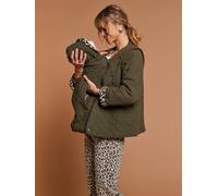 Veste matelassée évolutive avec protège-bébé grossesse et post grossesse en gaze de coton kaki 38