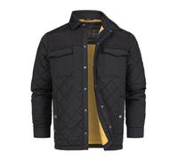 Indicode Veste matelassée INDome pour homme avec col en corduroy et motif losange | Doudoune pour hommes, Noir , M
