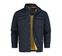Indicode Veste matelassée INDome pour homme avec col en velours côtelé et surpiqûre en losanges - Doudoune pour homme, Sky Captain, XXL