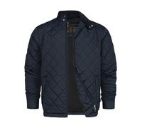 Indicode Veste matelassée INDoro pour homme avec col en velours côtelé et surpiqûre en losanges - Doudoune pour homme, Sky Captain, M