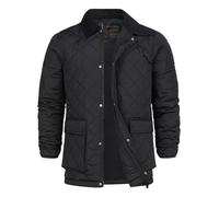 Indicode Veste matelassée INDrills pour homme avec col en velours côtelé et surpiqûre en losanges - Doudoune pour homme, Noir , M