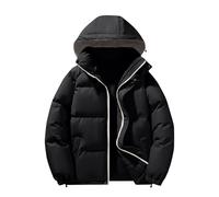 Veste matelassée légère à capuche pour femme - Doudoune courte - Veste d'hiver chaude - Veste matelassée élégante - Fermeture éclair - Veste courte - Veste d'extérieur - Veste mi-saison décontractée