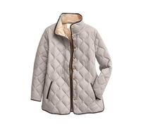 Veste matelassée légère pour femme - Grandes tailles - Veste demi-saison avec fermeture éclair - Veste d'hiver chaude - Doudoune surdimensionnée - Col montant - Veste polaire - Couleur unie - Veste de