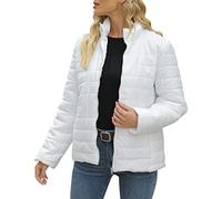 Veste matelassée légère sans capuche pour femme - Doudoune - Bloc de couleurs - Veste matelassée surdimensionnée - Manches longues - Coupe-vent - Aspect duvet - Veste courte pour adolescente et fille,