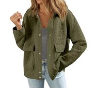 Veste matelassée pour femme avec motif floral - Veste mi-saison légère avec boutons-pression - Veste décontractée pour un look structuré, Style_h03 vert, XL