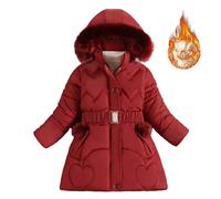 Veste matelassée pour Fille dans la Longue Plus épaisse Veste matelassée en Duvet de Style étranger pour Femme à la Mode Hiver (RD2, 5-6 Years)