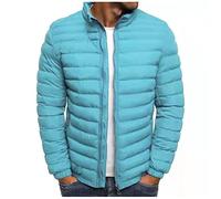 Veste matelassée pour homme - Couleur unie - Décontractée - Confortable et chaude - Doudoune tendance - Col montant - Veste matelassée - Fermeture éclair - Coupe droite - Veste thermique - Veste de