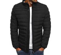 Veste matelassée pour homme - Couleur unie - Décontractée - Confortable et chaude - Doudoune tendance - Col montant - Veste matelassée - Fermeture éclair - Coupe droite - Veste thermique - Veste de