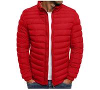 Veste matelassée pour homme - Couleur unie - Décontractée - Confortable et chaude - Doudoune tendance - Col montant - Veste matelassée - Fermeture éclair - Coupe droite - Veste thermique - Veste de
