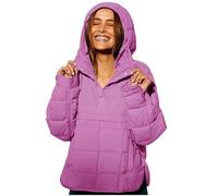 Veste matelassée surdimensionnée Dolman à capuche légère à manches longues pour l'automne et l'hiver, rose rouge, XXL