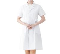 Veste Médicale Femme à Manches Courtes avec Col V et Poches, Blouse d'Infirmière Blanche en Coton, Tenue de Travail Professionnelle et Fonctionnelle pour Clinique