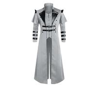 Veste médiévale Gothique Vintage pour Homme 2024 Déguisement Halloween Homme Vampire Horreur Déguisement Medievale Pirate Carnaval Deguisement Marque Vente Flash du Jour Et Soldes Blanc XL