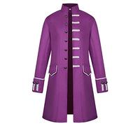 Veste médiévale Gothique Vintage pour Homme Steampunk Costume Halloween Homme Viking Grande Taille Deguisement Medievale Vampire Carnaval Costume Marque Vente Flash du Jour Et Soldes Violet 4XL