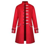 Veste médiévale Gothique Vintage pour Homme Steampunk Deguisement Halloween Homme Vampire Grande Taille Déguisement Viking Carnaval Deguisement Marque Vente Flash du Jour Et Soldes Rouge XXL