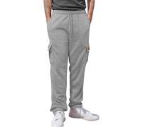 Veste Mens Athleisure and Fleece Bunched Feet Multi Cargo Pants Portefeuille pour Hommes (Grey, S)