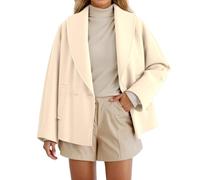 Veste Mi Saison Femme - Manteau Court croisé décontracté pour Femme avec col Trench léger pour Un Style automnal extérieur Mode