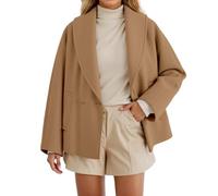 Veste Mi Saison Femme - Manteau Court croisé décontracté pour Femme avec col Trench léger pour Un Style automnal extérieur Mode