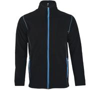 Veste Micropolaire Zippée Homme - 00586 - Noir Et Bleu Aqua
