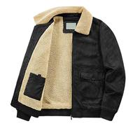 Veste militaire d'hiver pour homme - Manteau tactique en polaire Sherpa avec poches, veste cargo rembourrée épaisse en coton chaud, Noir , 5XL