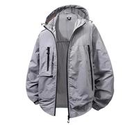 Veste Militaire Homme Cuir Anti Cyberpunk Bébé Matelassée Printemps Cap Polaires Coupe-Pluie Football Chantier Chaude Bombardier Daim Blouson Moto Homme Gris XL