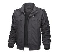 Veste Militaire Homme Hiver Coton Veste léger Décontractée Chaud Veste d'extérieur Tactique Armée Cargo Veste Randonnée Voyage Travail Coupe-Vent Outdoor Windbreaker Gris