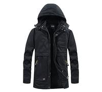 Veste Militaire Homme Mi Saison Pulls, Gilets et Sweats Homme Polaire Softshell Pluie Poncho Impermeable Capuche Zippé Manteaux Blouson Parka Hiver Chaude Pluie Travail Automne Noir XXL ZL33