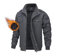 Veste Militaire Homme US Army Hiver Chaude Grande Taille de Travail Coton Polaire Légère Vintage Blouson Capuche Tactique Extérieure Cargo Décontractée Coupe-Vent Gris