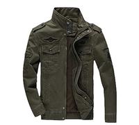 Veste militaire pour homme Printemps Automne Coton Armée Solide Hommes Vestes et Manteaux Brassard Blouson Bomber Homme, Armée EN8, XL
